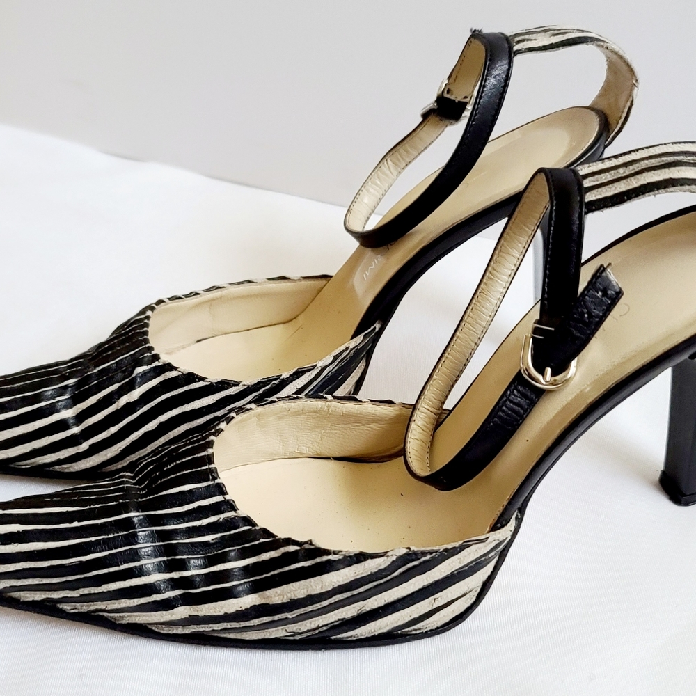 Claudio derimi Italian zebra stripe leather pumps